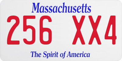 MA license plate 256XX4