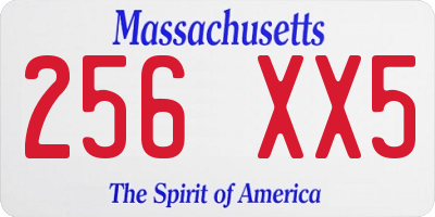 MA license plate 256XX5