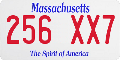MA license plate 256XX7