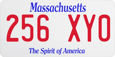 MA license plate 256XY0