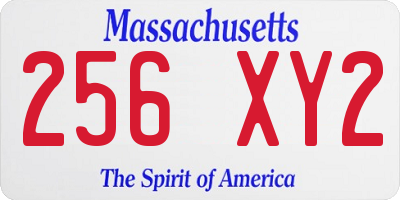 MA license plate 256XY2