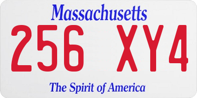 MA license plate 256XY4