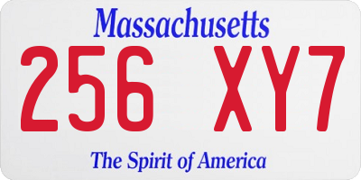 MA license plate 256XY7