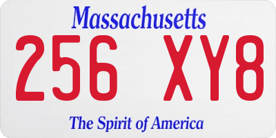 MA license plate 256XY8