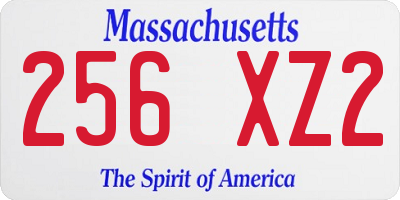 MA license plate 256XZ2