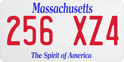 MA license plate 256XZ4