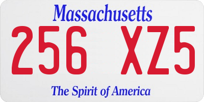MA license plate 256XZ5