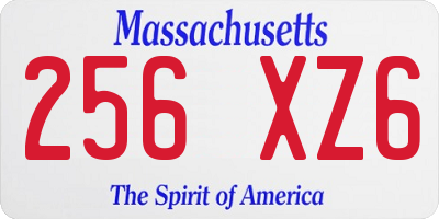 MA license plate 256XZ6