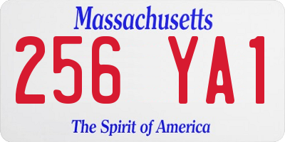 MA license plate 256YA1