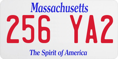 MA license plate 256YA2