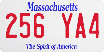 MA license plate 256YA4