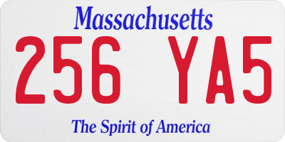 MA license plate 256YA5