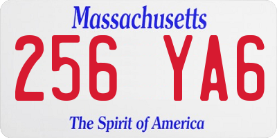 MA license plate 256YA6
