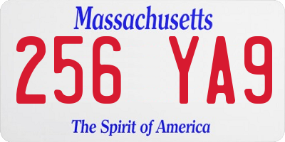 MA license plate 256YA9