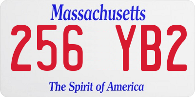 MA license plate 256YB2