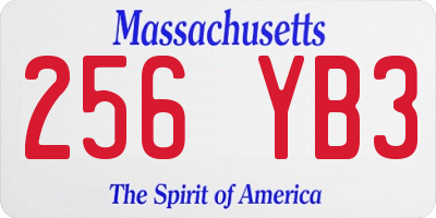 MA license plate 256YB3