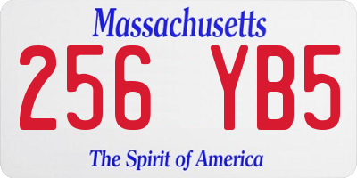 MA license plate 256YB5