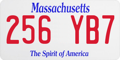 MA license plate 256YB7