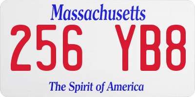 MA license plate 256YB8