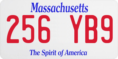 MA license plate 256YB9
