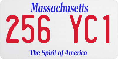 MA license plate 256YC1