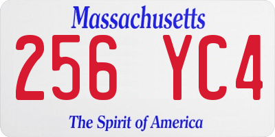 MA license plate 256YC4
