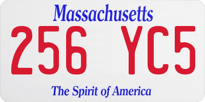 MA license plate 256YC5