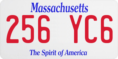 MA license plate 256YC6
