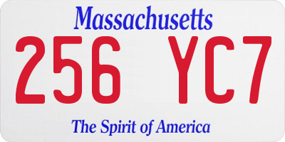 MA license plate 256YC7