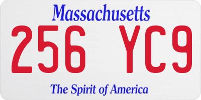 MA license plate 256YC9