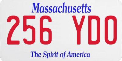 MA license plate 256YD0