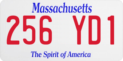 MA license plate 256YD1