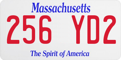 MA license plate 256YD2