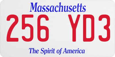 MA license plate 256YD3