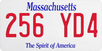 MA license plate 256YD4