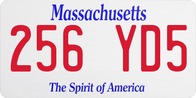 MA license plate 256YD5