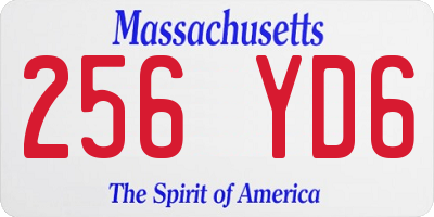 MA license plate 256YD6