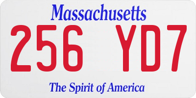 MA license plate 256YD7