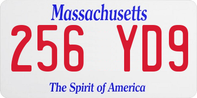 MA license plate 256YD9