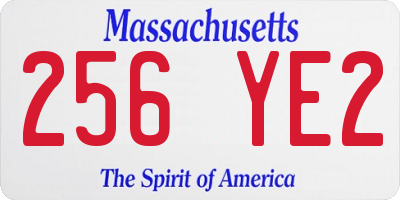 MA license plate 256YE2