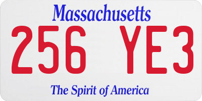 MA license plate 256YE3