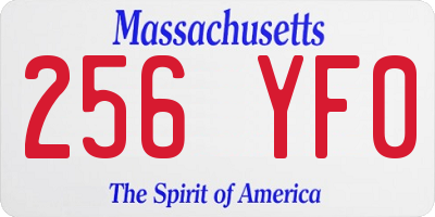 MA license plate 256YF0