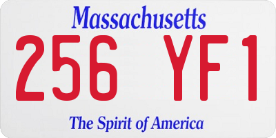 MA license plate 256YF1