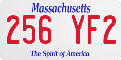 MA license plate 256YF2