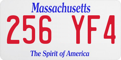 MA license plate 256YF4