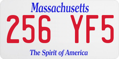 MA license plate 256YF5