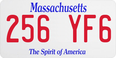 MA license plate 256YF6