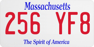 MA license plate 256YF8