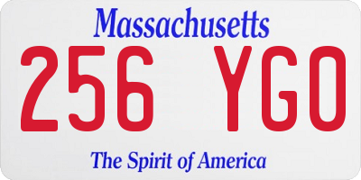 MA license plate 256YG0