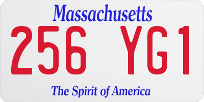 MA license plate 256YG1